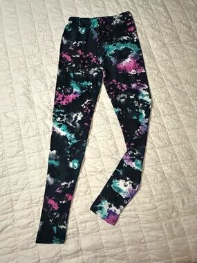 Design USA Tie-Dye Leggings Black Pink Teal Purple